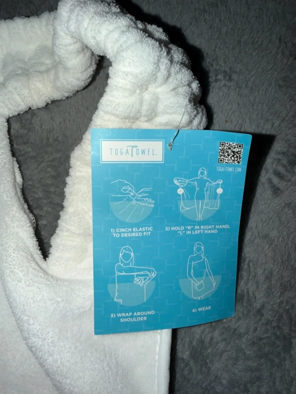 New White Wearable Toga Towel